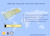Cristal médico 5*85m m del rosa del amarillo de Rod de la máquina del retiro del tatuaje del laser del Nd Yag