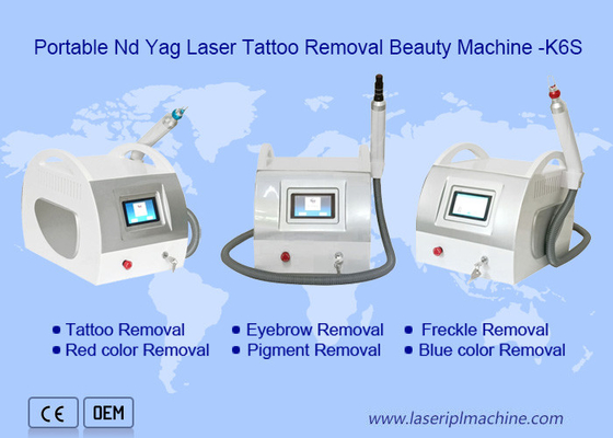 Mini máquina portátil de eliminación de tatuajes Nd Yag Q con láser para salón de belleza