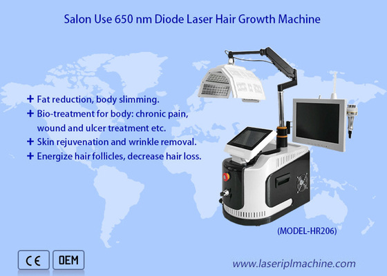 Máquina de crecimiento del cabello con láser de diodo de 650 Nm Analisador de terapia capilar de bajo nivel