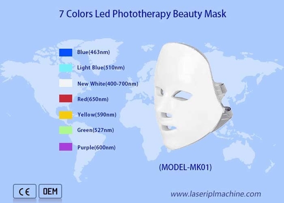 7 colores LED terapia de luz máscara de belleza para la eliminación de arrugas cuidado de la piel