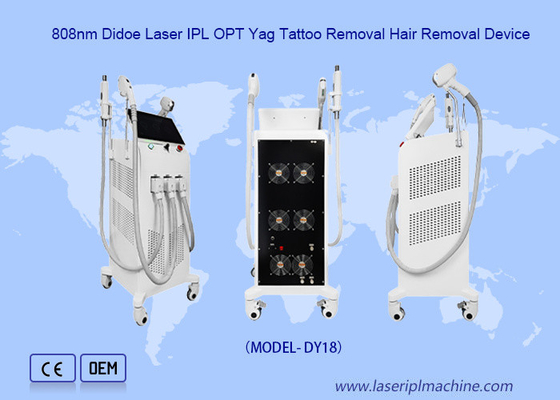 3 en 1 Ipl 808nm Diodo Máquina láser Nd Yag dispositivo de eliminación de tatuajes