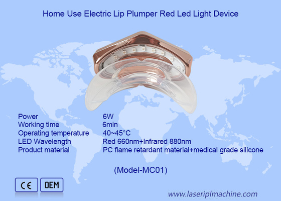 Dispositivo de terapia de luz roja de mini tipo LED de carga USB Cuidado de labios de silicona