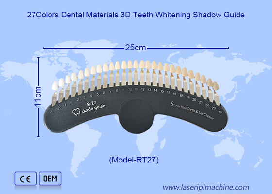 Guía de sombras 3D 27 colores Comparador de sombras de blanqueamiento dental Tabla de gráficos