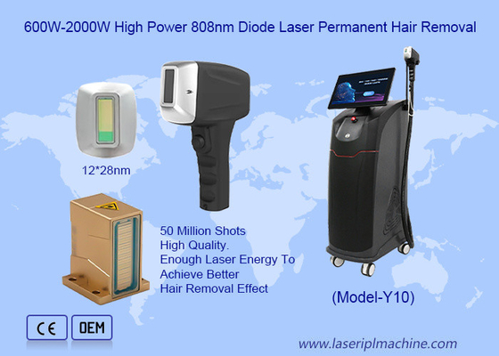 500W-1600W 4 longitudes de onda para todos los colores de la piel Máquina de depilación láser de diodo 808nm