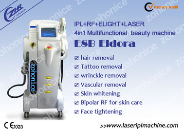 1Hz - 5HZ vertical 3 EN 1 máquina del retiro de la E-luz + del pelo del IPL + del ND YAG para el salón de belleza