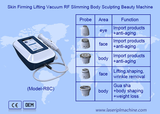 5 cabezas Vacuo RF eliminación de arrugas cuerpo esculpir apretamiento de la máquina de belleza