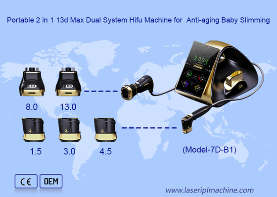 Máquina Hifu portátil 2 en 1 13d Max de doble sistema para adelgazamiento antienvejecimiento del bebé