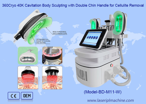 360 Cryo 40K Cavitación de la escultura del cuerpo con doble manguera de la barbilla para la eliminación de la celulitis