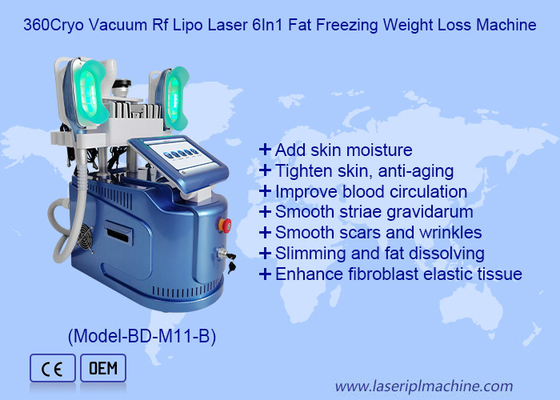 360 Cryo Vacuum RF Lipo Laser 6 en 1 Grasa congelación de pérdida de peso máquina de adelgazamiento corporal