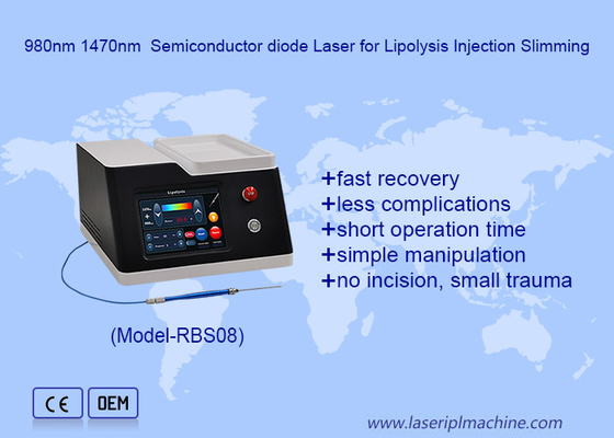 Laser de diodo semiconductor de 980nm a 1470nm para inyección de lipólisis y adelgazamiento
