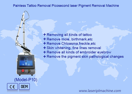 Eliminación del tatuaje sin dolor Máquina de belleza de remoción de pigmento con láser de picosegundos