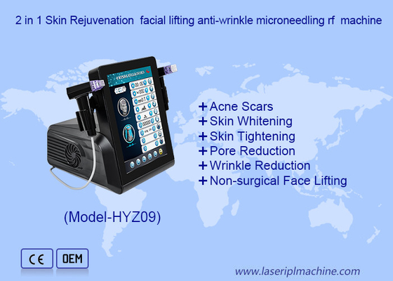 2 en 1 Rejuvenecimiento de la piel Lifting facial Anti-arrugas Microneedling Máquina de RF
