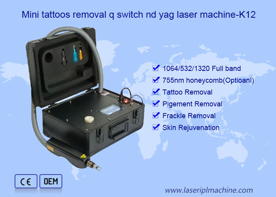 Mini portátil Q con conmutador ND YAG Laser Remove Tattoo Pigment Removal Machine (Machina de eliminación de pigmento para tatuajes con láser)
