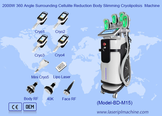 2000W 360 Ángulo Circundante de la reducción de la celulitis del cuerpo de adelgazamiento Máquina de criolipolisis