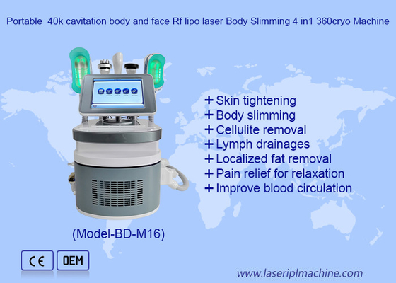 40k portátil de cavitación del cuerpo y la cara Rf lipo láser de adelgazamiento corporal 4in1 máquina de 360cryo