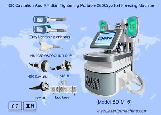 40K Cavitación y RF para apretar la piel Máquina portátil de congelación de grasa 360Cryo