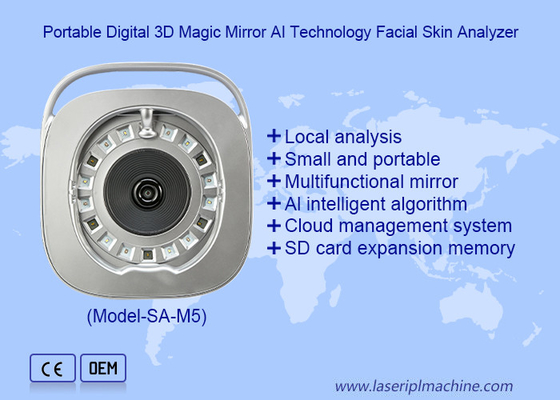 Microscopio portátil de la piel facial, escáner facial y máquina de análisis 3D de la piel