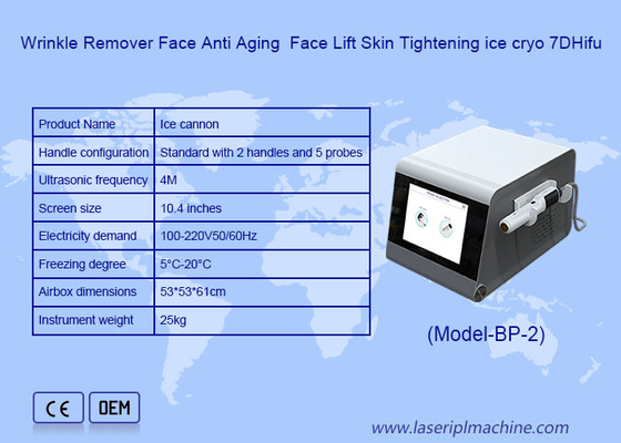 Elevación de la piel Aprietación Facial Antienvejecimiento 2 en 1 Hifu máquina de hielo