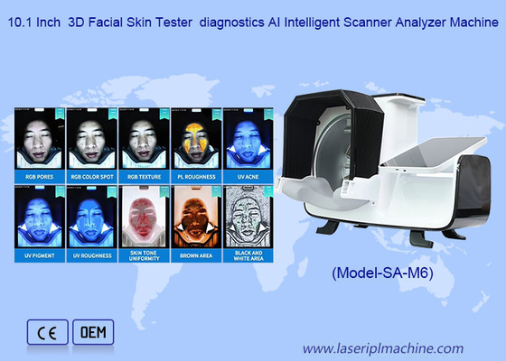 24 veces de alta definición lámpara sin sombras espejo inteligente máquina de análisis 3D de la piel facial