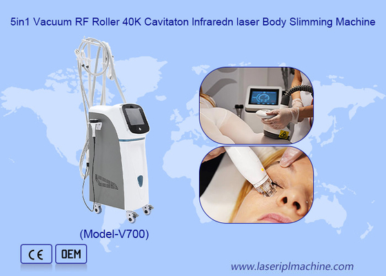5 en 1 Vacuo Rf Roller 40k Cavitación Infrarrojo Máquina de adelgazamiento corporal láser
