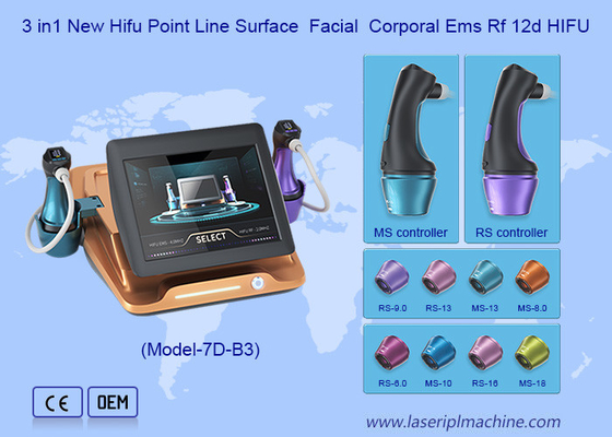 8 cartuchos 10000 disparos Ultra Micro Pulsado Ultrasónico Ems RF 12D máquina de Hifu