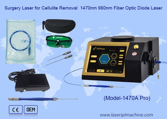 Extirpación de las venas varicosas Tratamiento de las hemorroides 980 1470nm Máquina de liposucción con láser de diodo quirúrgico