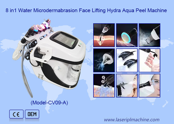 8 en 1 Limpieza profunda del rostro Lifting multifuncional RF Microdermabrasion Hydro Facial Machine
