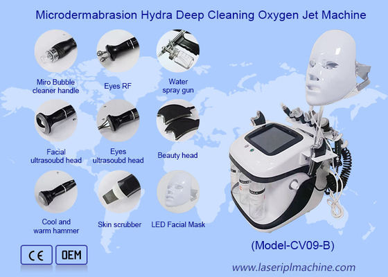 Perla Negra Aqua Peel RF Ultrasonico Burbuja de oxígeno Hidro Máquina de Microdermabrasión para limpieza profunda