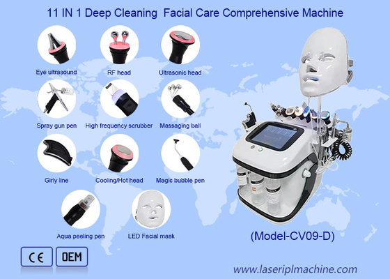 Elevación facial hidratante Facial burbuja de oxígeno RF Hidro Microdermabrasion LED máquina facial