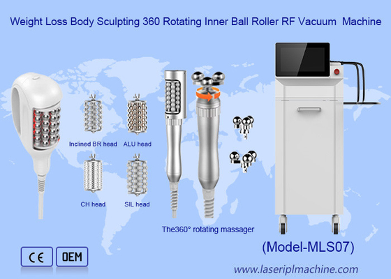360 grados de rotación 7 cabezas 2 en 1 masaje cuerpo de contorno interior de la bola de rodillo RF máquina de terapia
