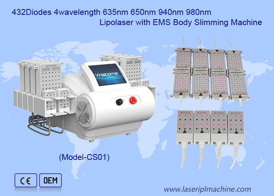 635nm 650nm 940nm 980nm Diodo láser EMS placa de liposucción máquina de adelgazamiento corporal