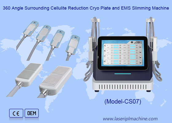 360 ángulo circundante de reducción de la celulitis Cryo Plate y EMS máquina de adelgazamiento