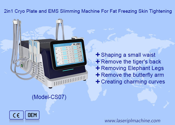 2 en 1 placas de cryo y EMS máquina de adelgazamiento para la congelación de grasa de la piel apretado