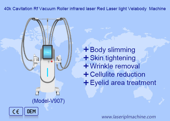 360 vacío giratorio RF 40K Cavitación para el cuerpo de contorno de la grasa de la barriga de la máquina de eliminación de Velaslim