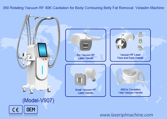 360 vacío giratorio RF 40K Cavitación para el cuerpo de contorno de la grasa de la barriga de la máquina de eliminación de Velaslim