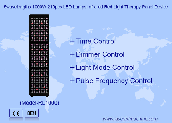 5 longitudes de onda 1000W 21Opcs lámparas LED de infrarrojos Dispositivo de panel de terapia de luz roja