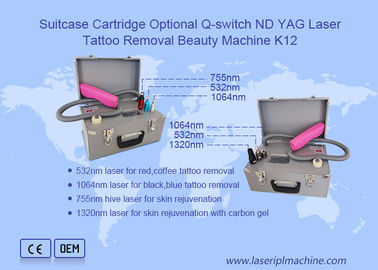 10ns 1064nm 5Hz Q Switch Equipo de eliminación de tatuajes con cartucho de maleta láser