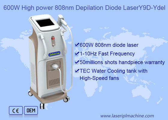 máquina del retiro del pelo del laser del diodo 600w con las barras de Alemania del poder más elevado