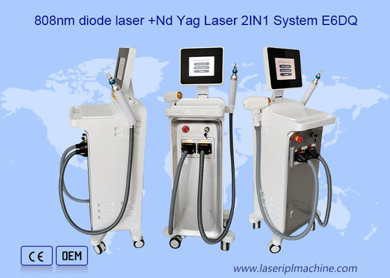 2 en 1 diodo láser de 808 nm más pico Q conmutado Nd Yag máquina láser