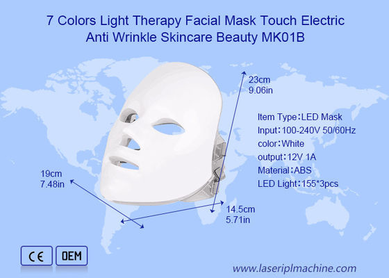 7 colores Pdt LED Light Therapy Mascarilla facial para cuidado de la piel antiarrugas