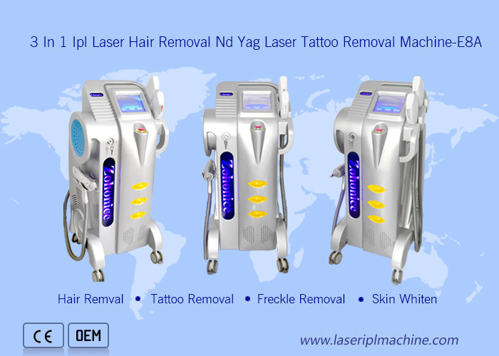 Uso en el salón de belleza profesional Nd Yag Tattoo Depilación de pecas 3 en 1 Depilación Ipl OPT Dispositivo láser