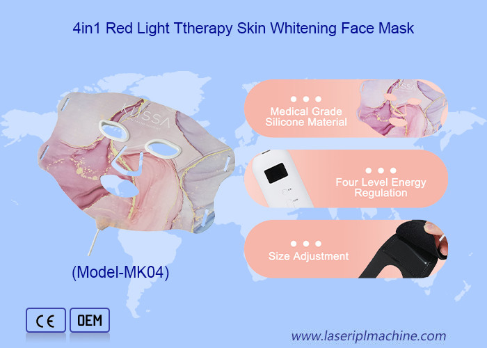 630nm/880nm/590nm/470nm Mascarilla facial LED Terapia de luz para el modo de luz roja / amarilla / azul / infrarroja