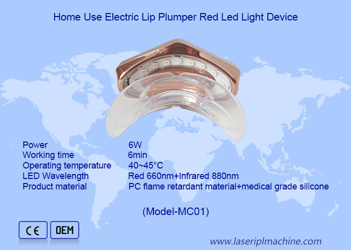 Dispositivo de terapia de luz roja de mini tipo LED de carga USB Cuidado de labios de silicona