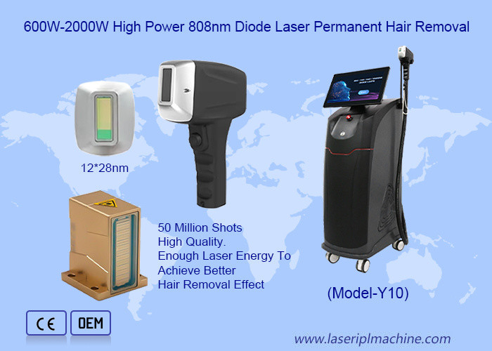 500W-1600W 4 longitudes de onda para todos los colores de la piel Máquina de depilación láser de diodo 808nm