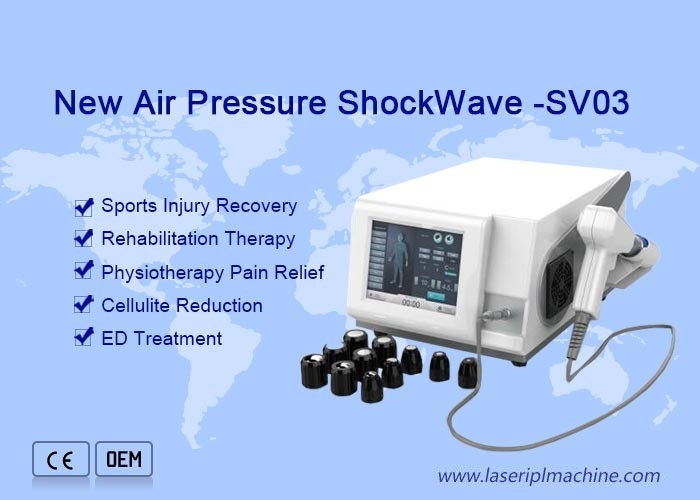 Máquina portátil de Gainswave de 6 de la barra de aire extremidades de la presión 12 para el alivio del dolor
