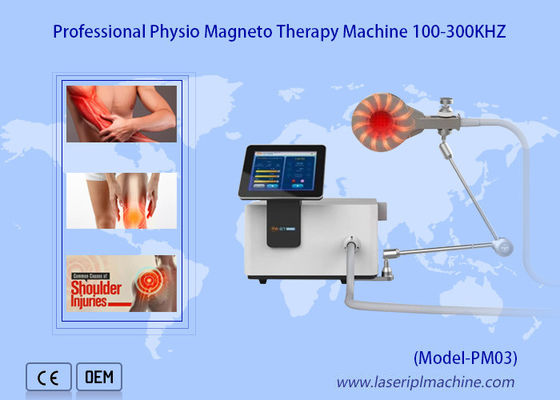Buen precio 100-300 Khz Refrigeración por aire Máquina de magnetoterapia Deporte Lesiones Alivio del dolor articular Physio en línea