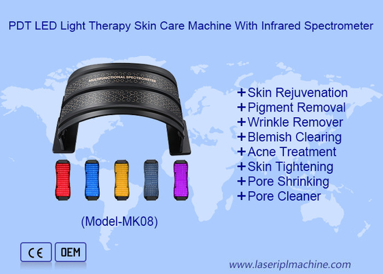 Máquina portátil de cuidado de la piel con luz LED PDT con espectrómetro infrarrojo