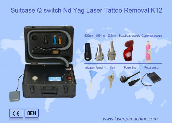 Valija 532nm Laser de eliminación de tatuajes Mini Q Switch Nd Yag máquina de belleza