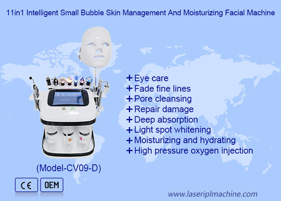 Elevación facial hidratante Facial burbuja de oxígeno RF Hidro Microdermabrasion LED máquina facial