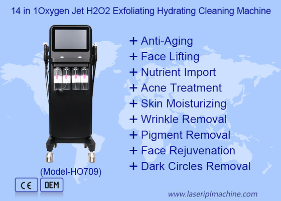 14 en 1 Oxygen Jet H2O2 exfoliante hidratante máquina de limpieza